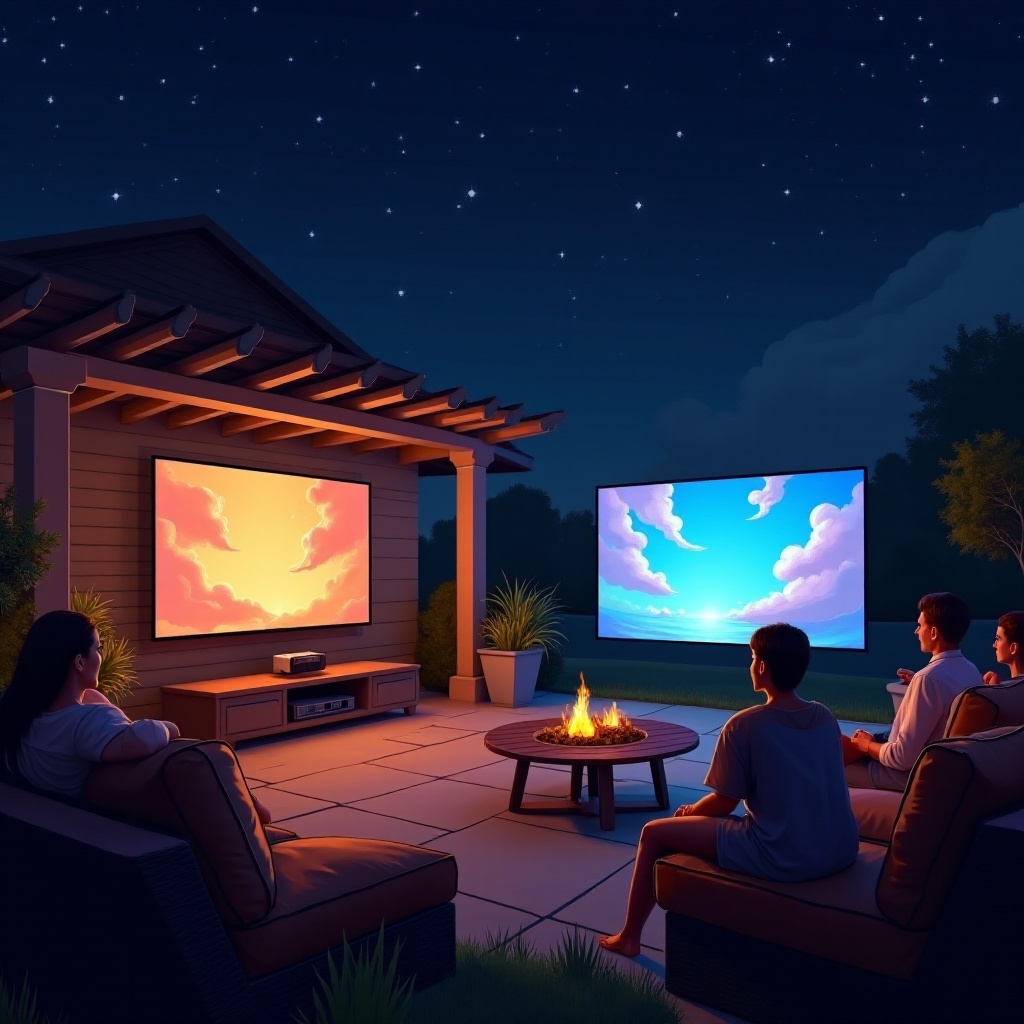 panlabas na tv vs projector