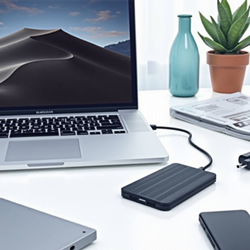 tidak ada ssd portabel samsung yang terhubung dengan macbook pro