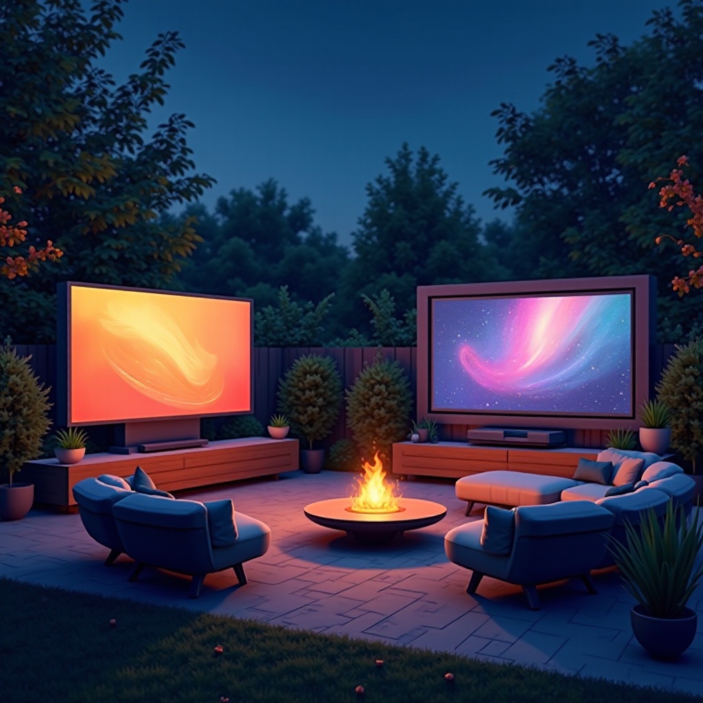 tv luar ruangan vs proyektor