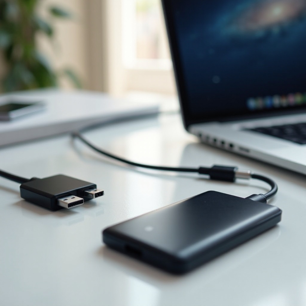 nenhum SSD portátil da Samsung está conectado ao MacBook Pro