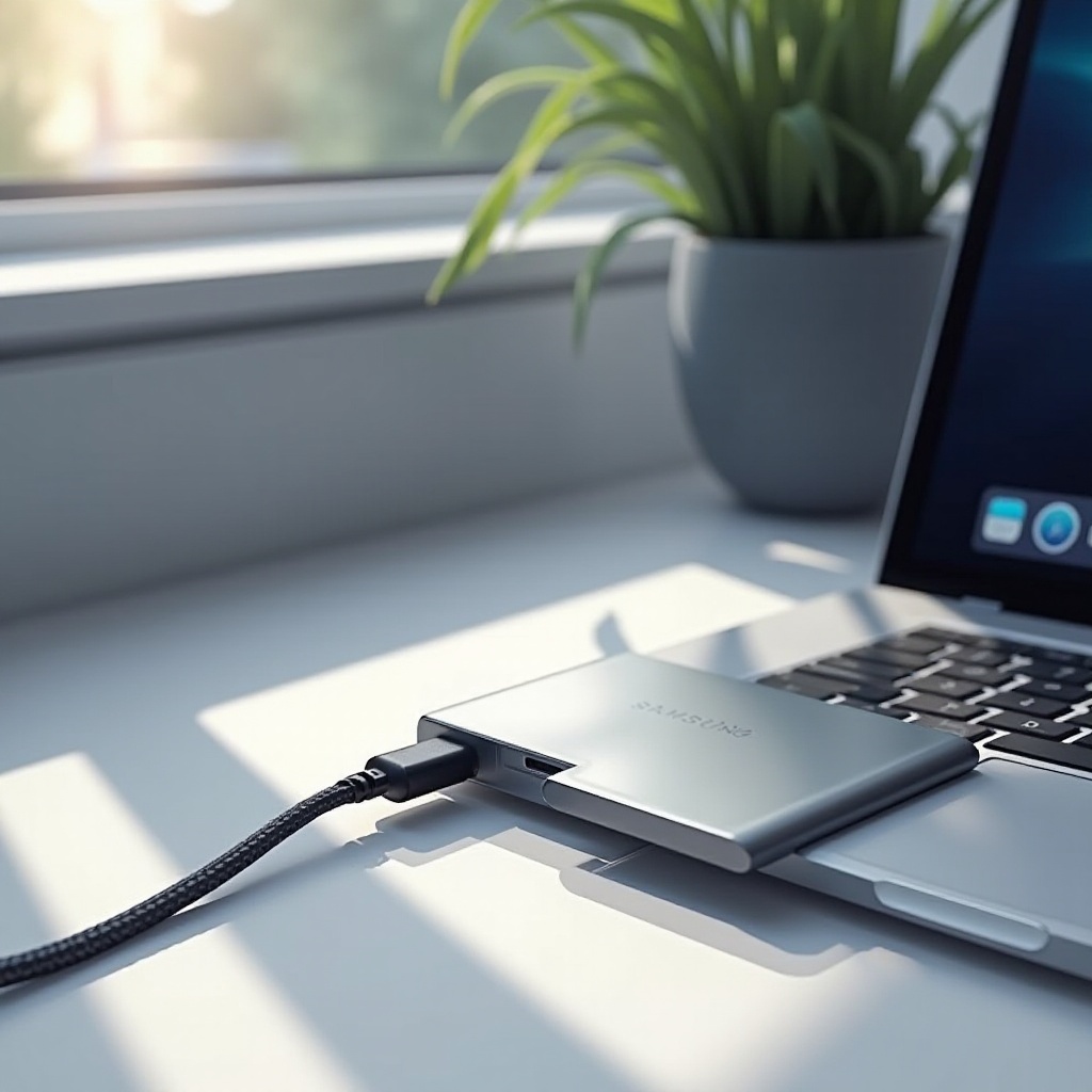 nincs csatlakoztatva Samsung hordozható SSD a MacBook Pro-hoz